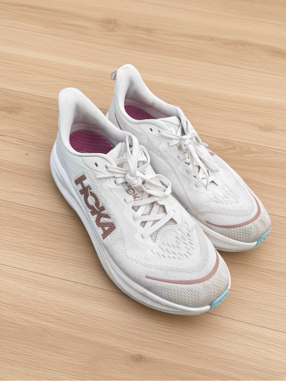 HOKA Women’s Running Shoes Size 10B White Rose Gold